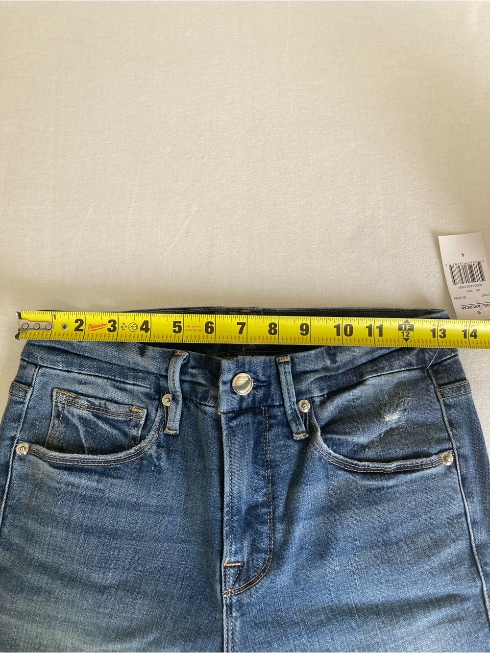 GOOD AMERICAN Good Legs Crop Blue261 sz 4 - Picture 5 of 9